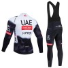 Cykeltøj Langærmet + Bib Cykelbukser 2025 UAE Team Emirates Hvid